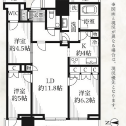 西向き・73.66㎡の３ＬＤＫ間取