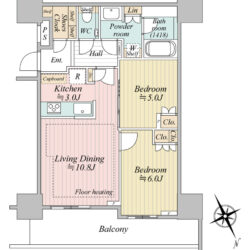 2LDK（13.8帖+6.0帖+5.0帖）
