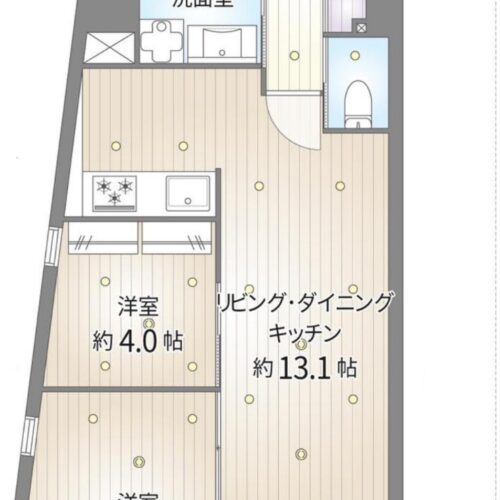 【仲介手数料無料】アールクレエ本郷 9階 2LDK 東向き角部屋 54.50㎡