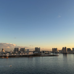 晴海運河、新豊洲・有明方面を望む眺望