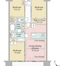 開放的な南西向きオープンエアデッキでは晴れた日に読書やティータイムが楽しめます間取