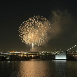 レインボーブリッジビュー、お台場の花火を望むことができます