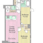 間取 2階　南西向き角住戸　2LDK　56.24㎡
