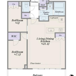 25部分 21.4帖のLDK 73.94㎡の3LDKタイプ　間取