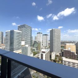 北東向きにつき豊洲駅方向を望む開放的な眺望