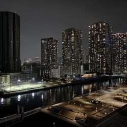 朝潮運河・勝どき・都心方面を望む眺望（夜景）