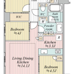 10階南東×南西角部屋・3LDK・65.71㎡間取
