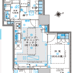 1LDK（LDK11.3帖+洋室6.6帖）間取