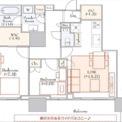 全部屋独立のワイドスパンで綺麗な間取りです間取