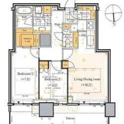 50階建て22階部分北向き間取