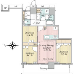 29階・西向き・６８㎡超の３ＬＤＫ間取