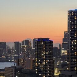 西向き×富士山・湾岸マンション群を望む眺望（夕方）