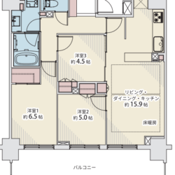 東向きのお部屋です間取
