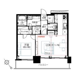 １LDK、55.64㎡のゆとりのある広さ間取
