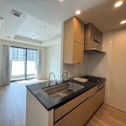 リビングを見渡しながら家事ができます居間