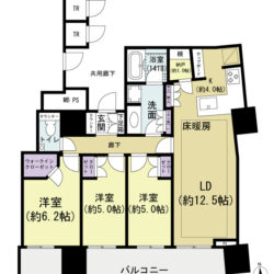 各部屋バルコニーに面しており、陽当、採光良好間取