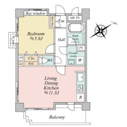 LDKと洋室が分かれているため、使いやすい間取り間取