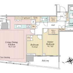 2LDK（LDK27.5帖+洋室7.0+洋室5.6+WIC+SIC）間取
