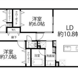 使い勝手の良い3LDK・2部屋が独立しているため、子供部屋として使いやすい間取り間取