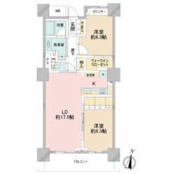 LD部分17.5帖とかなりゆとりのあるお部屋の広さ間取