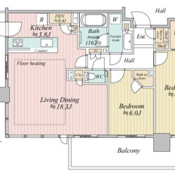 2LDK（LD18.3+K3.8+洋室8.0+洋室6.0）間取