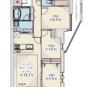 間取 87.16㎡、4LDK　南東向き角部屋になります