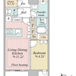1LDK（LDK11.2帖+洋室4.5帖）間取
