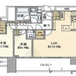 すべてのお部屋がバルコニーに面した明るい間取り間取